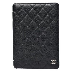 Chanel Black Caviar Quilted iPad Mini Case Authentic